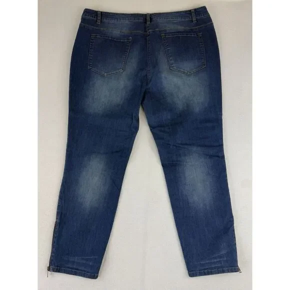 Boo Radley Ankle Jeans Zipper Pockets Moto Grunge Emo Goth Womens Size 16 - Picture 12 of 12